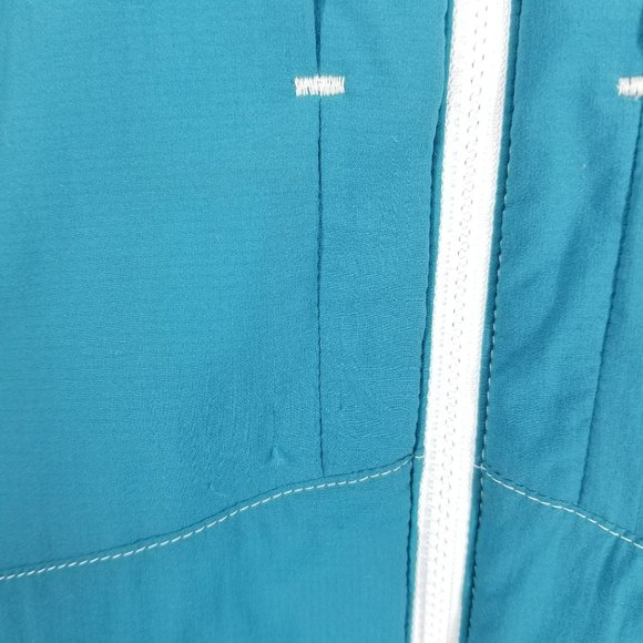 Patagonia Womens M Medium Teal Nano Air Hoody Jacket Coat Yellow Lining Quilted - Picture 3 of 12